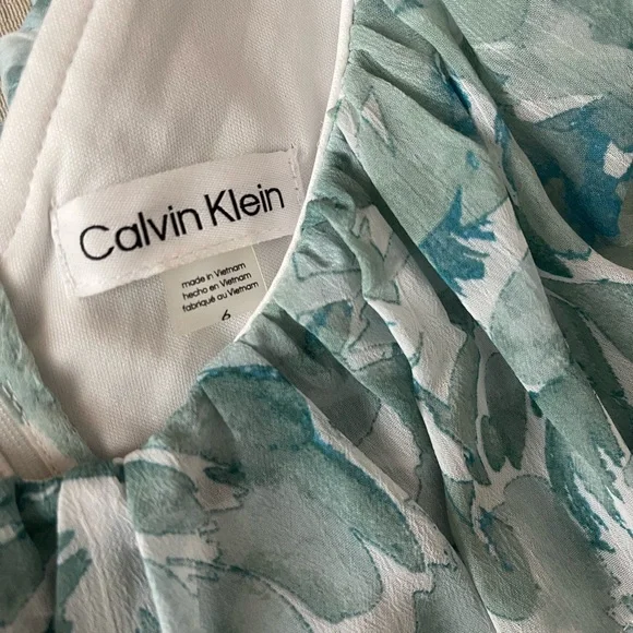 Calvin Klein Teal and White Floral Maxi Dress - Picture 6 of 7